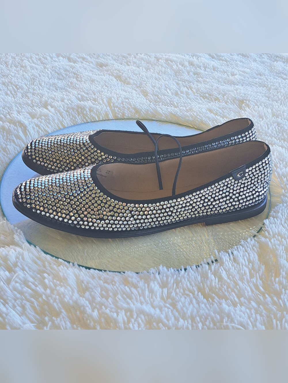 COACH Emilia Crystal Mary Jane Flats - Size 10 - Picture 2 of 10